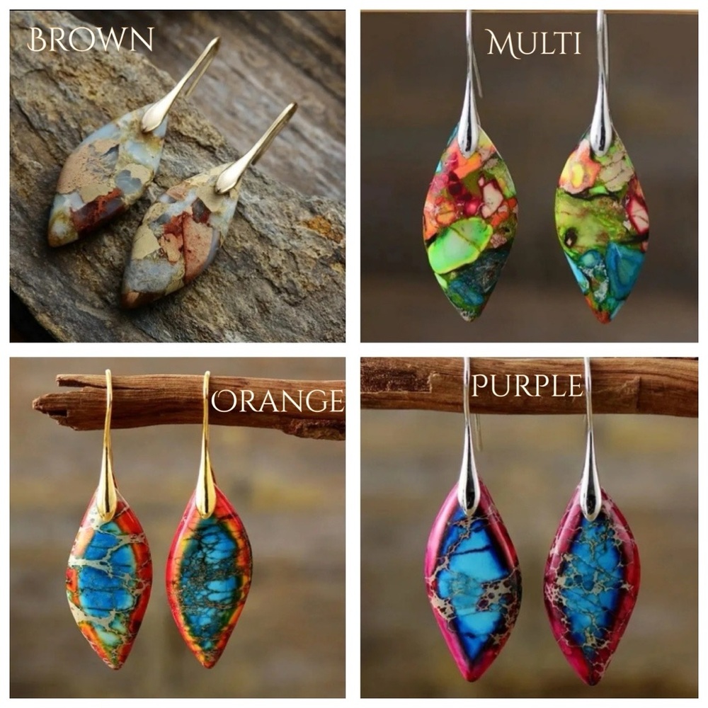 Handmade Polished Lightweight Stone Earrings - Picture 16 of 16